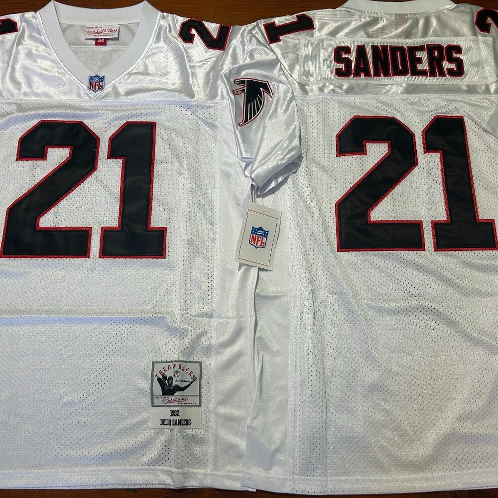 ATLANTA FALCONS DEION SANDERS Men's JERSEY Sz M,L,XL,2X by Mitchell & Ness NWT